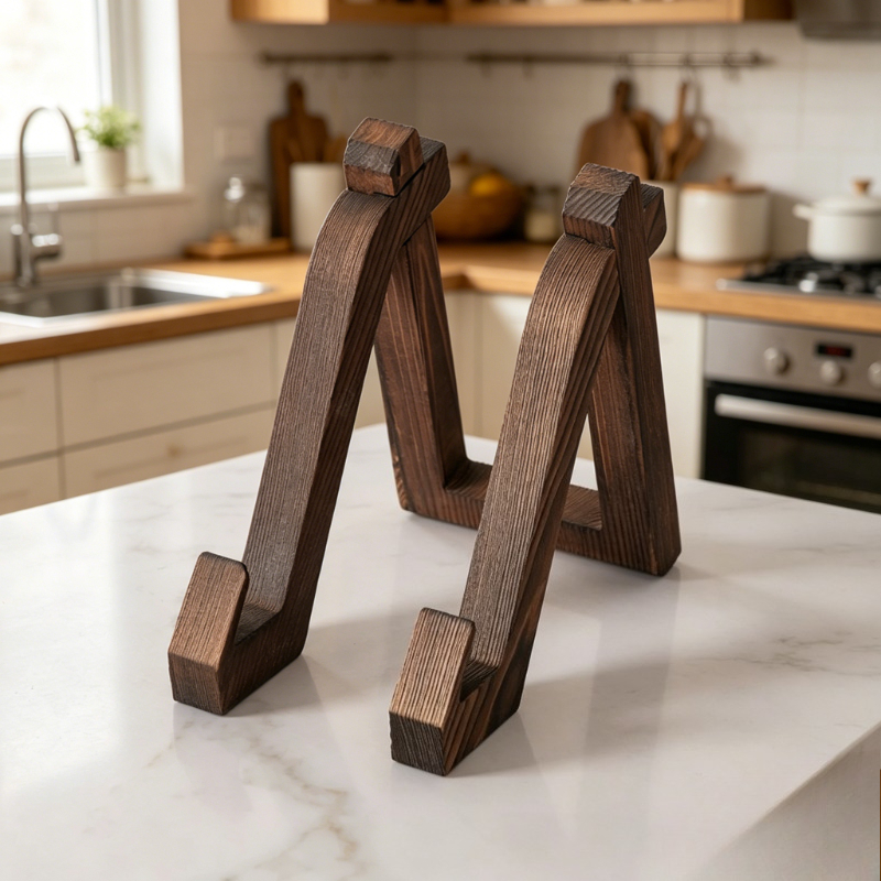 Home Cooking Menu - 1PC Wooden Cooking Recipe Holder, Menu
