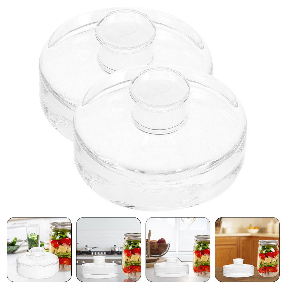 Fermentation Crock - 2 Pcs Fermented Glass Weights Mason