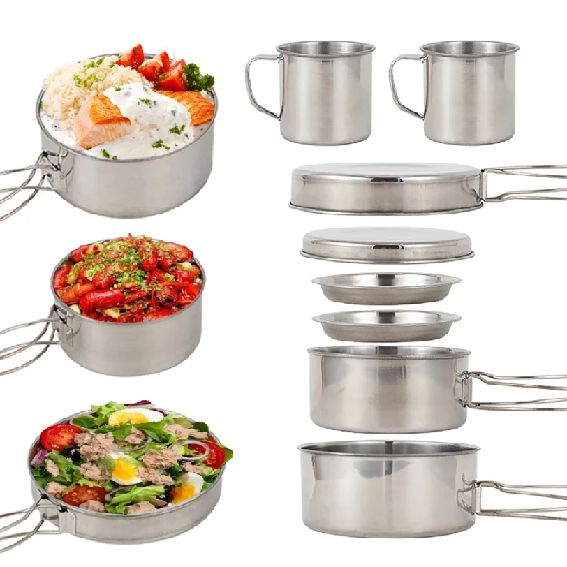 8pcs/Set Camping Cookware Mess - Paella Pan Steel recensie en prijs