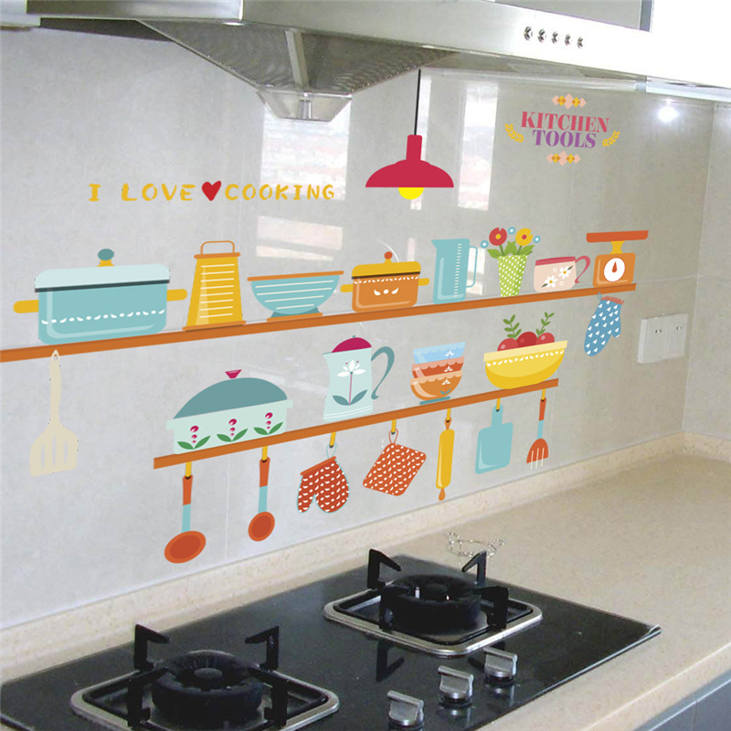Kitchen Tools Pattern Wall Sti - Home Cooking Quotes recensie en prijs