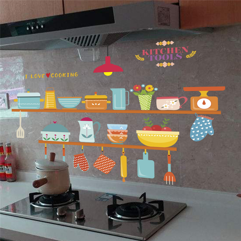 Kitchen Tools Pattern Wall Sti - Home Cooking Quotes recensie en prijs