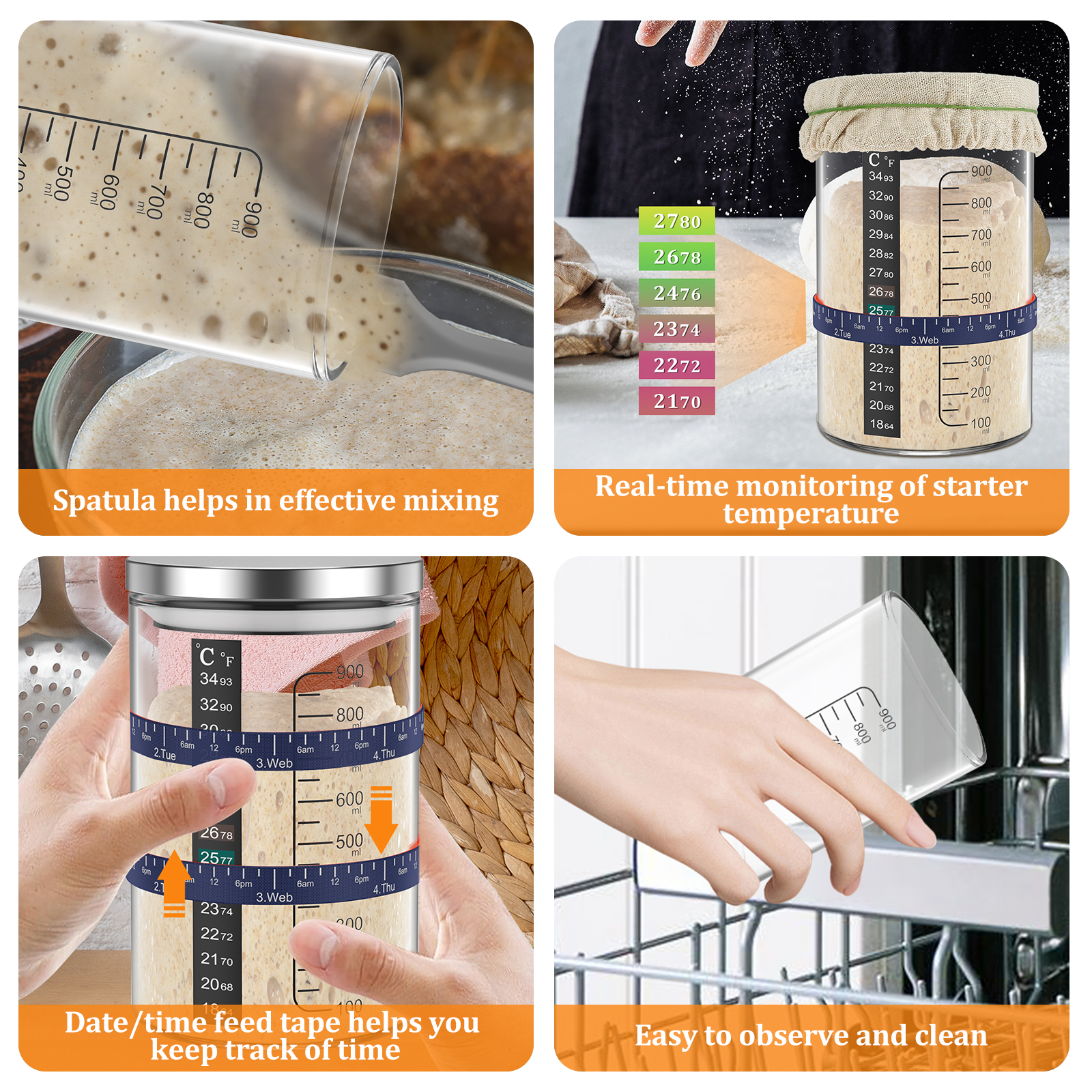 Sourdough Starter Jar 900ml St - Fermentation Crock recensie en prijs