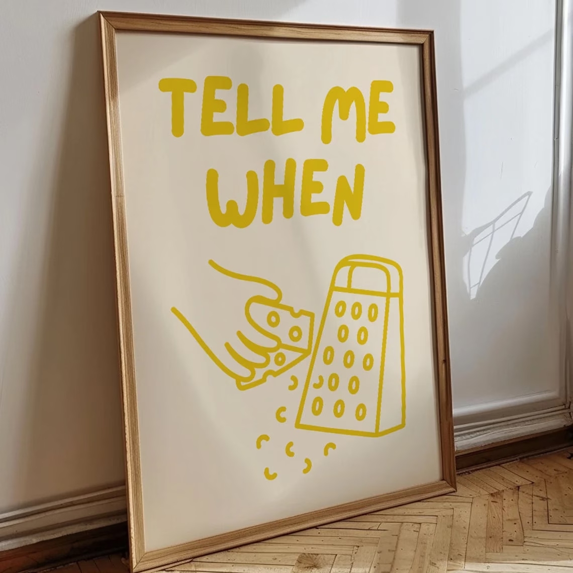 Minimalist Tell Me When Cheese - Home Cooking Quotes recensie en prijs