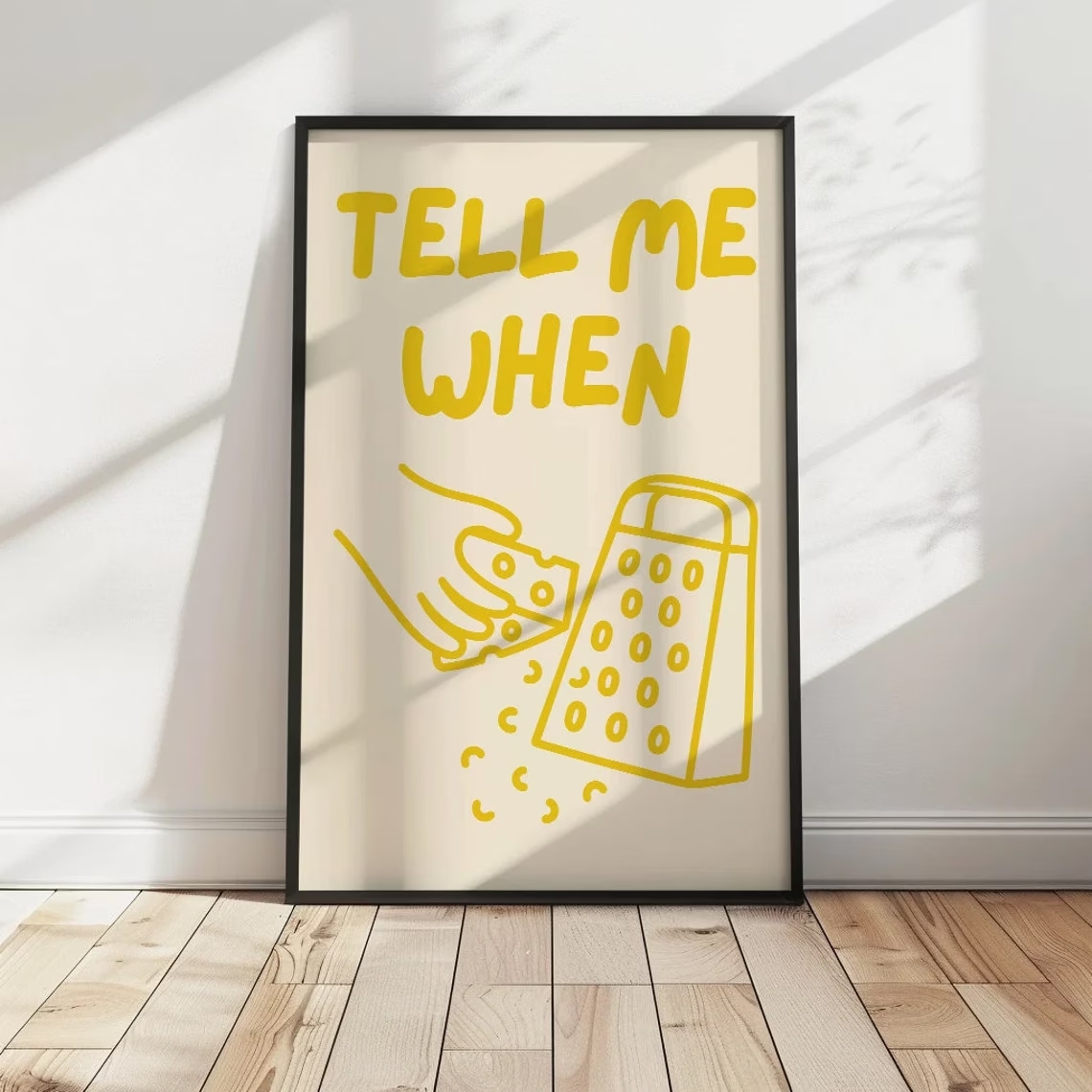 Minimalist Tell Me When Cheese - Home Cooking Quotes recensie en prijs