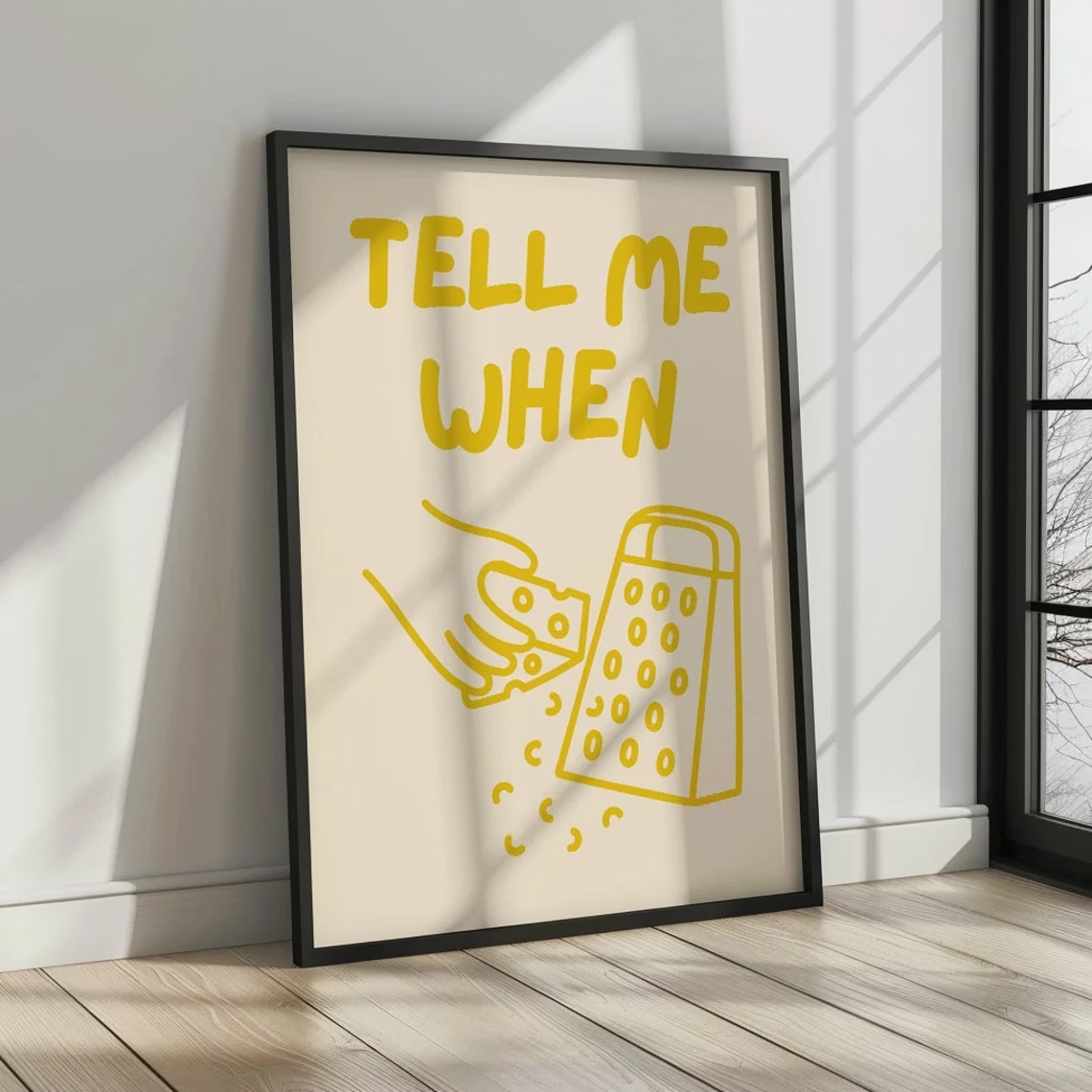 Minimalist Tell Me When Cheese - Home Cooking Quotes recensie en prijs