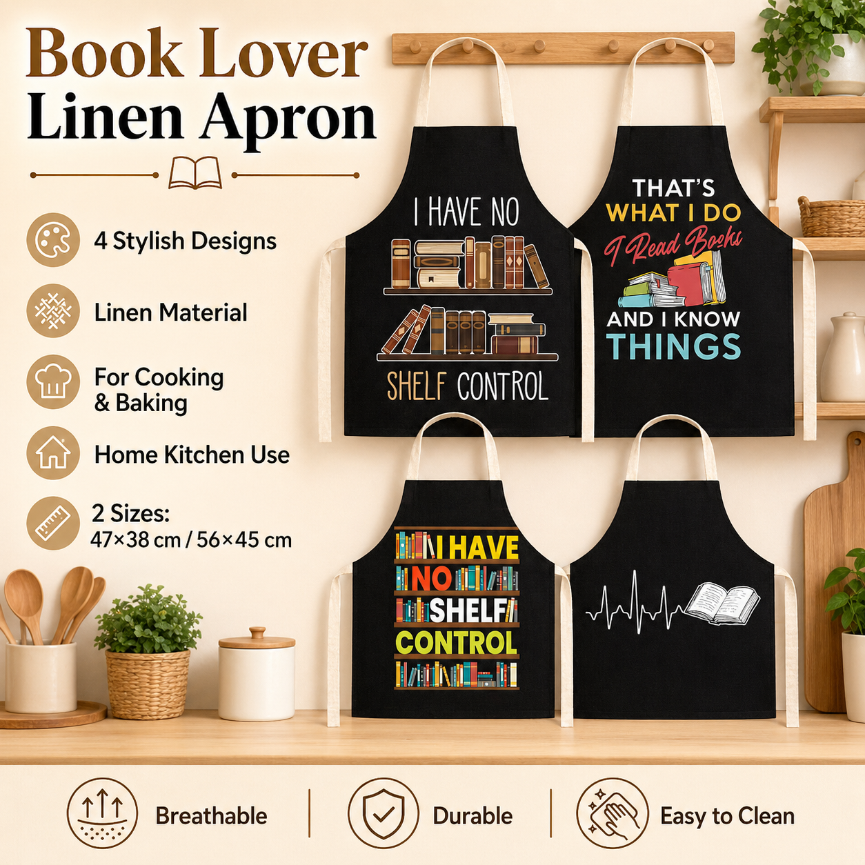 Book Lover Funny Quote Linen A - Home Cooking Quotes recensie en prijs