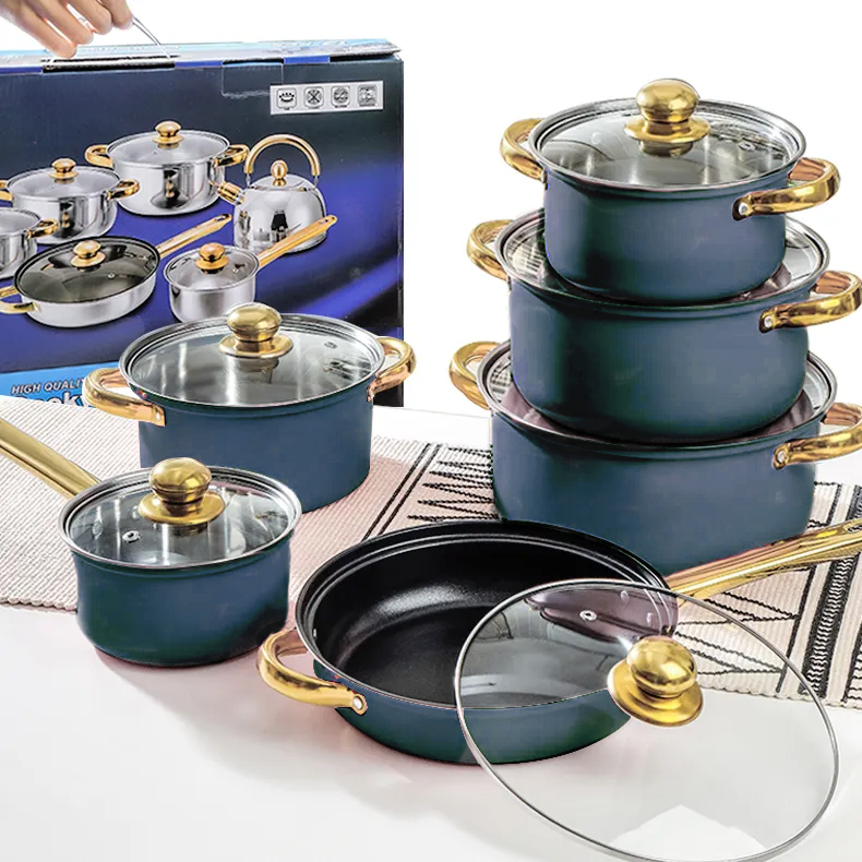 6-Piece Blue Non-Stick Cookwar - Paella Pan Steel recensie en prijs