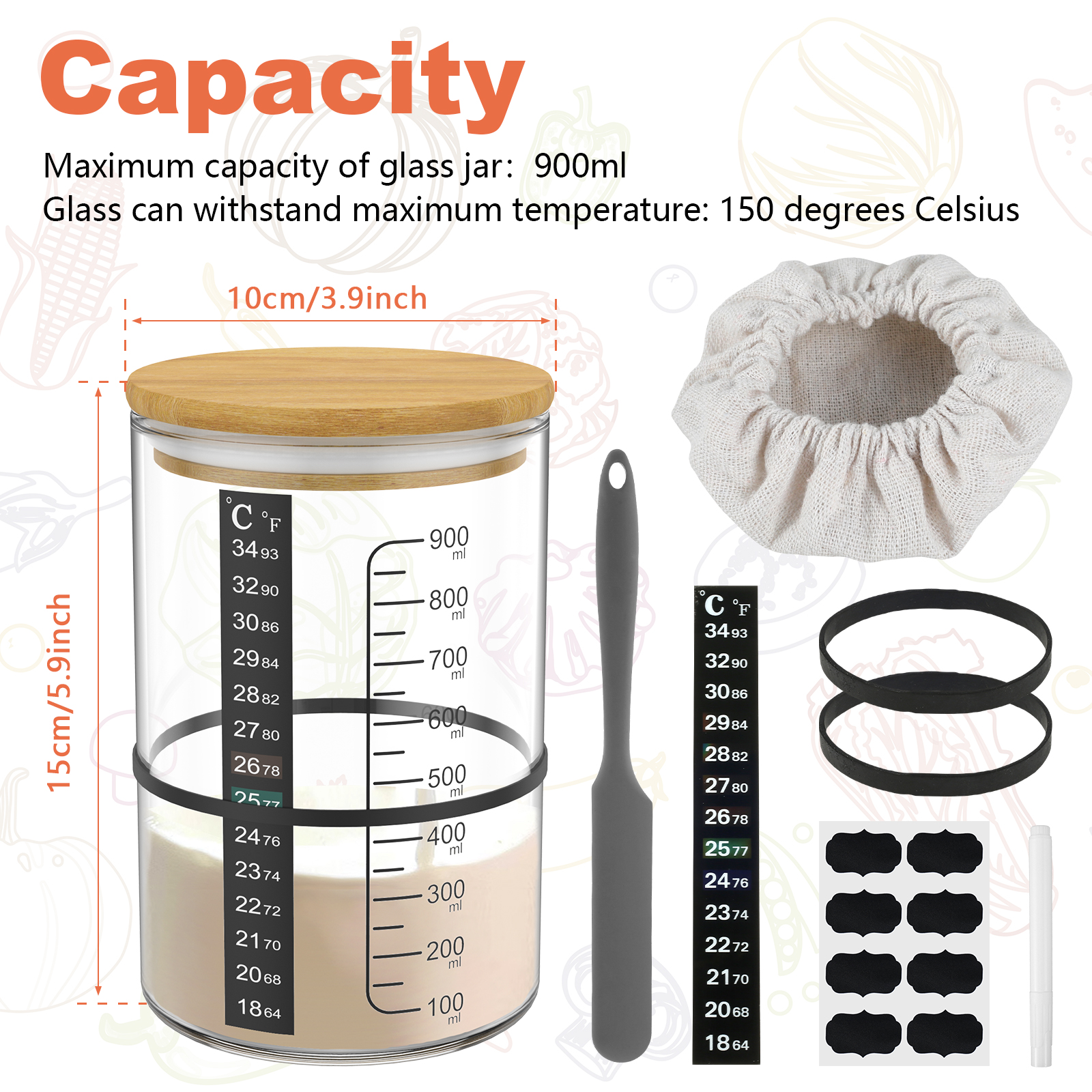 Sourdough Starter Jar 900ml Fe - Fermentation Crock recensie en prijs