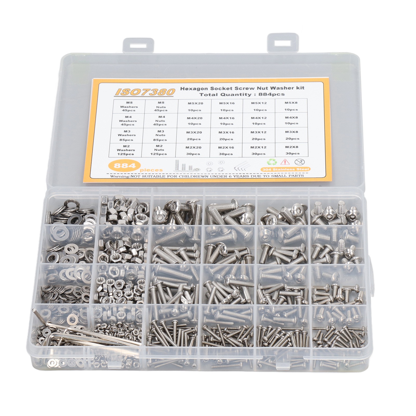 884 Pcs Stainless Steel Screw  - Paella Pan Steel recensie en prijs