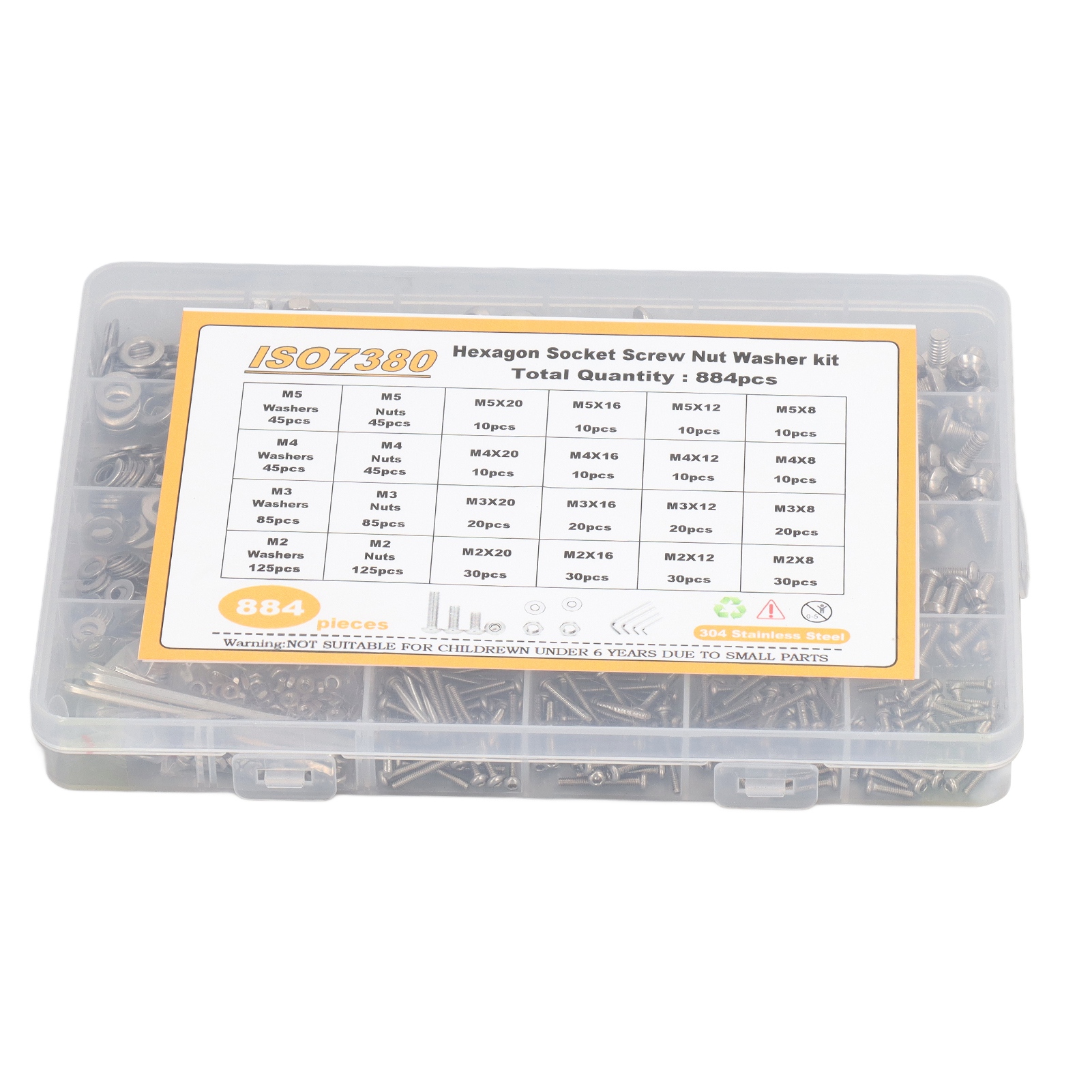 884 Pcs Stainless Steel Screw  - Paella Pan Steel recensie en prijs