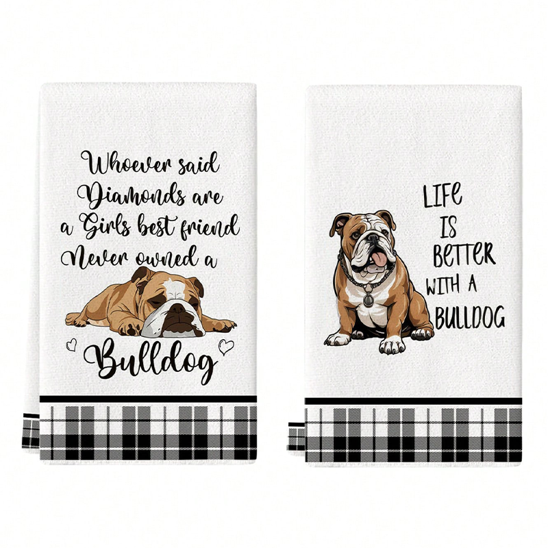 2Pcs, Bulldog Cute Quotes Kitc - Home Cooking Quotes recensie en prijs