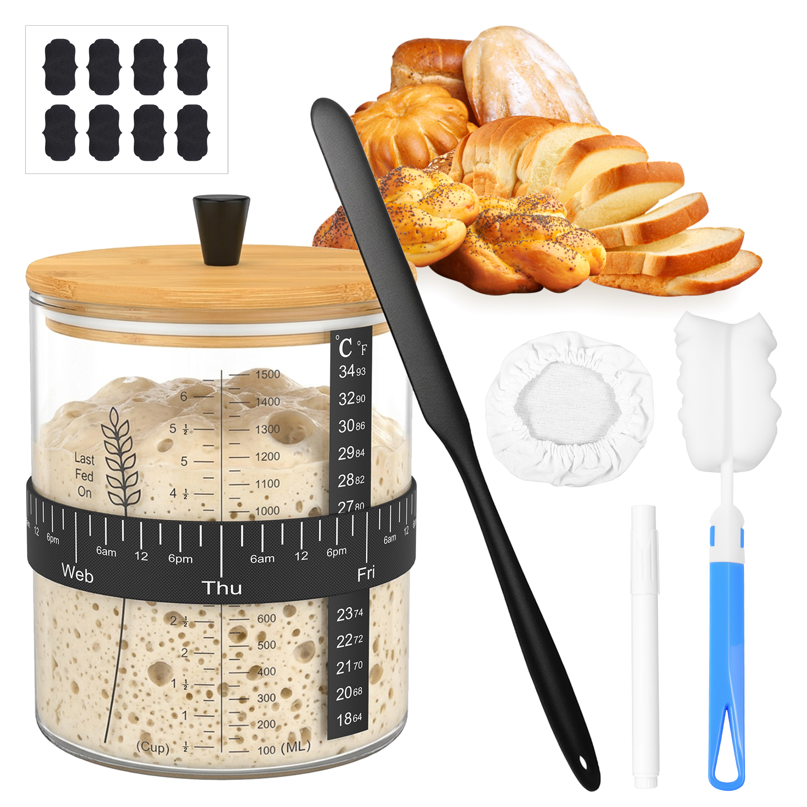 1500/900ml Sourdough Starter J - Fermentation Crock recensie en prijs