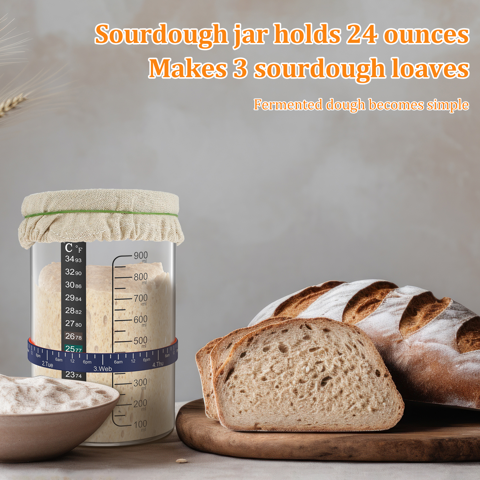Sourdough Starter Jar Kit 900m - Fermentation Crock recensie en prijs